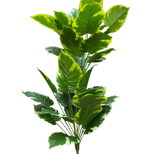 🌿 White Shade Leaf Artificial Plant – Double Bunch (Height: 4.5 Feet)