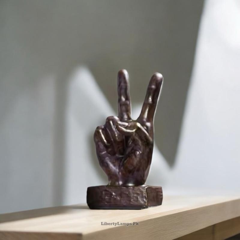 Peace Gesture Resin Sculpture – Modern Decor Accent (Single)