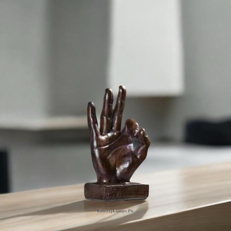 Resin OK Hand Sign Decor – Artistic Desk Accent (Single)
