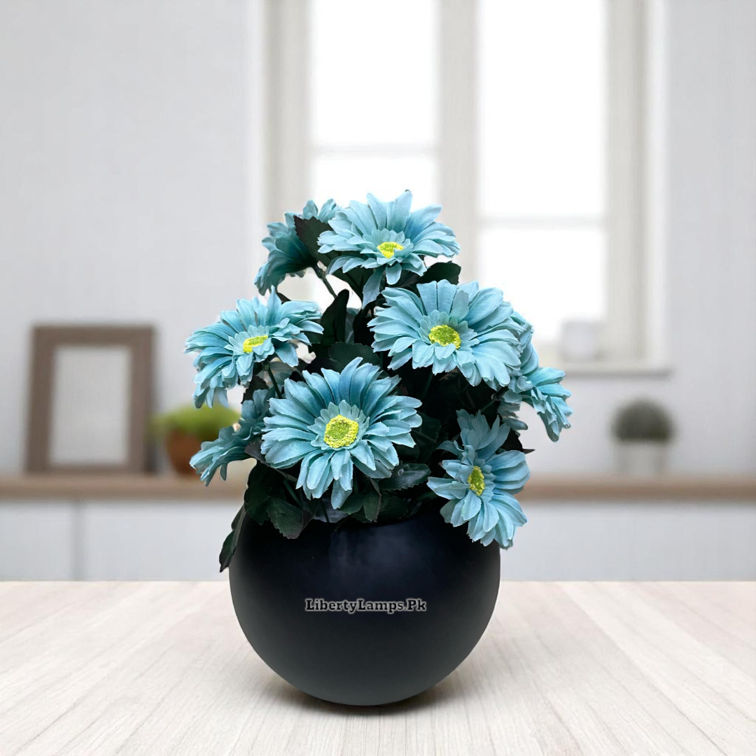 🌼 Daisy Flower Arrangement in Matte Black Pot (Height: 12 Inch)