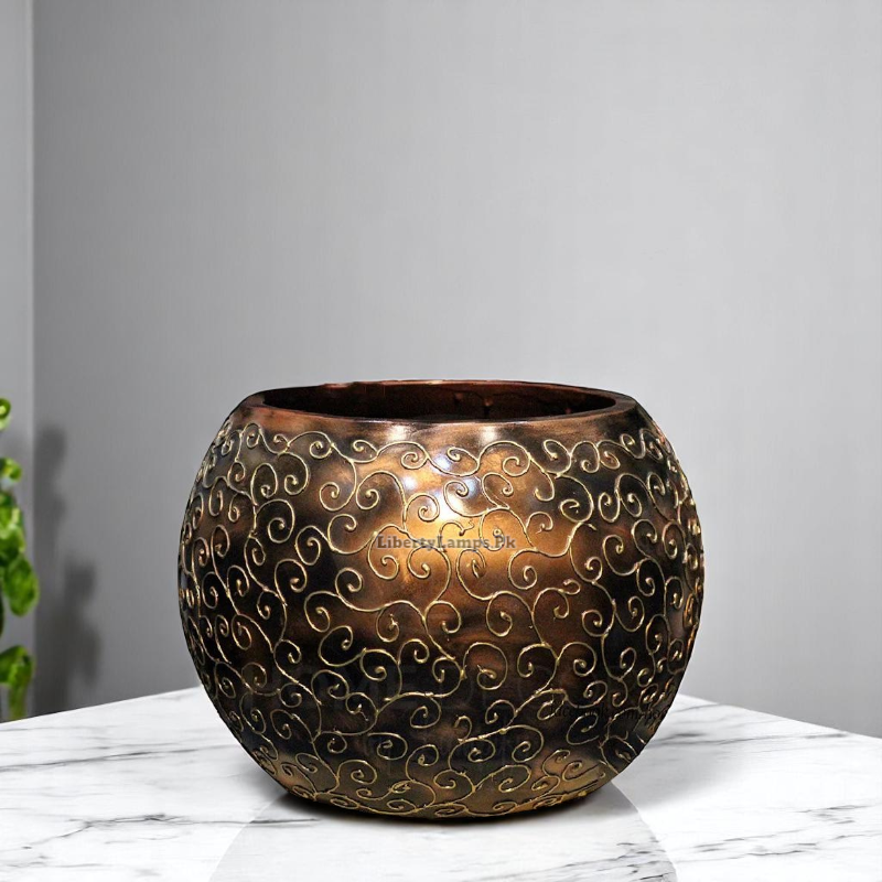 ✨ RegalGlow Unbreakable Bowl Planter – Antique Golden ✨