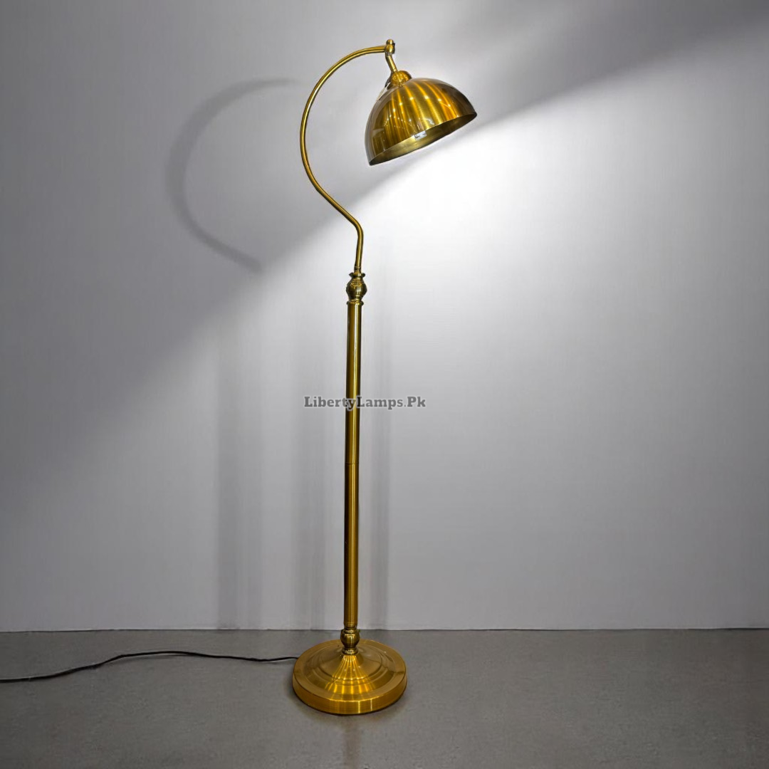 ✨ AxisGlow Adjustable Study Floor Lamp – Dull Gold Finish (Single) ✨