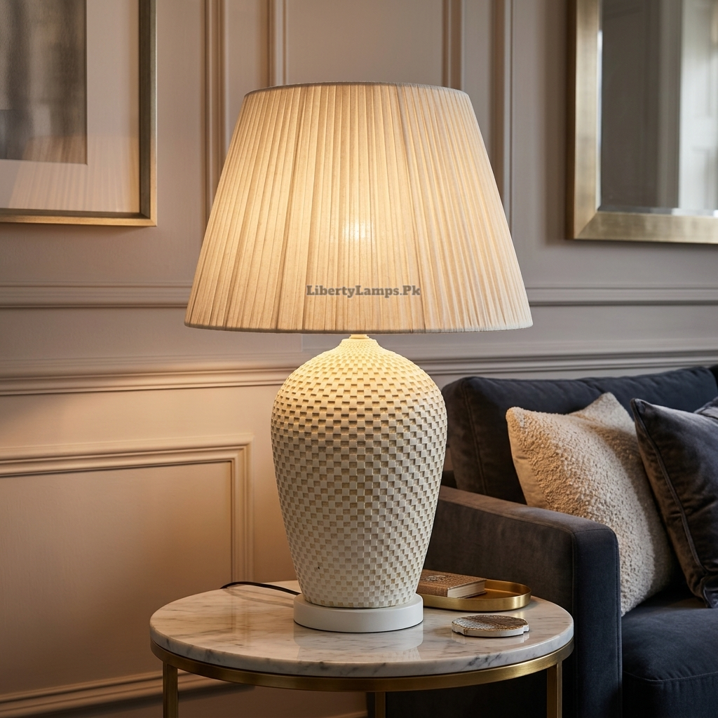 Ivory Majesty – Premium White Resin Table Lamp Pair