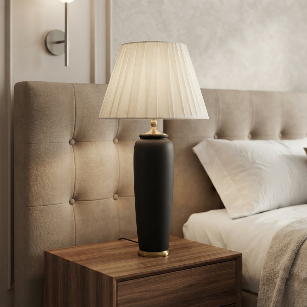Plain Porcelain Lamp – Pair