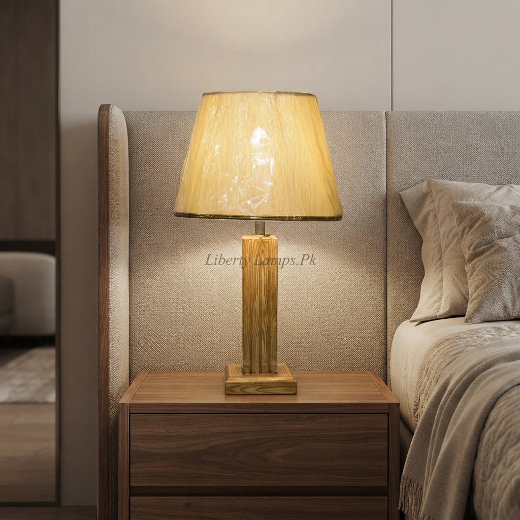 Wood Classic – Natural Wooden Table Lamp Pair