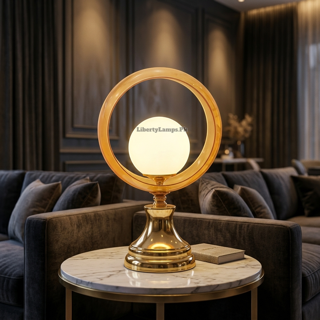 Moonlight Glow – Elegant Glass Moon Effect Table Lamp Pair