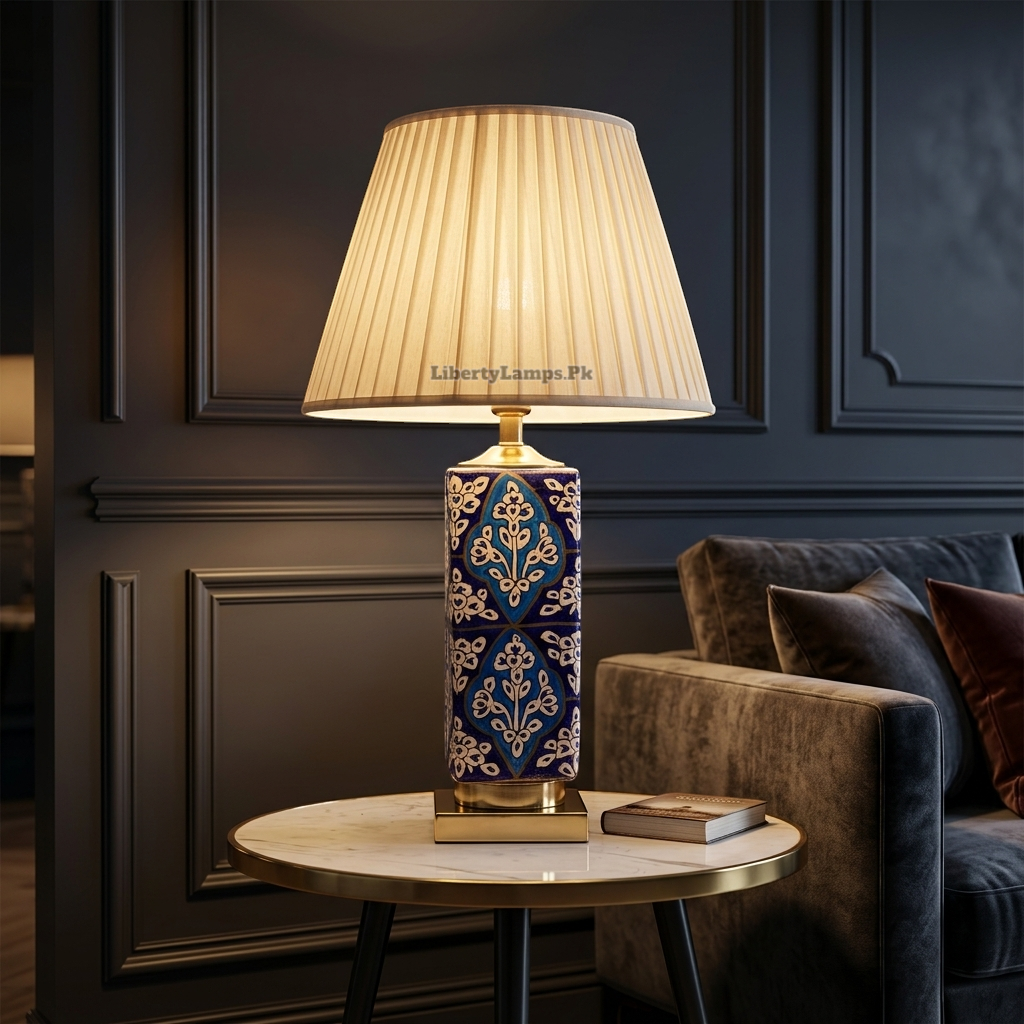 Desert Elegance – Traditional Camel Skin Table Lamp Pair