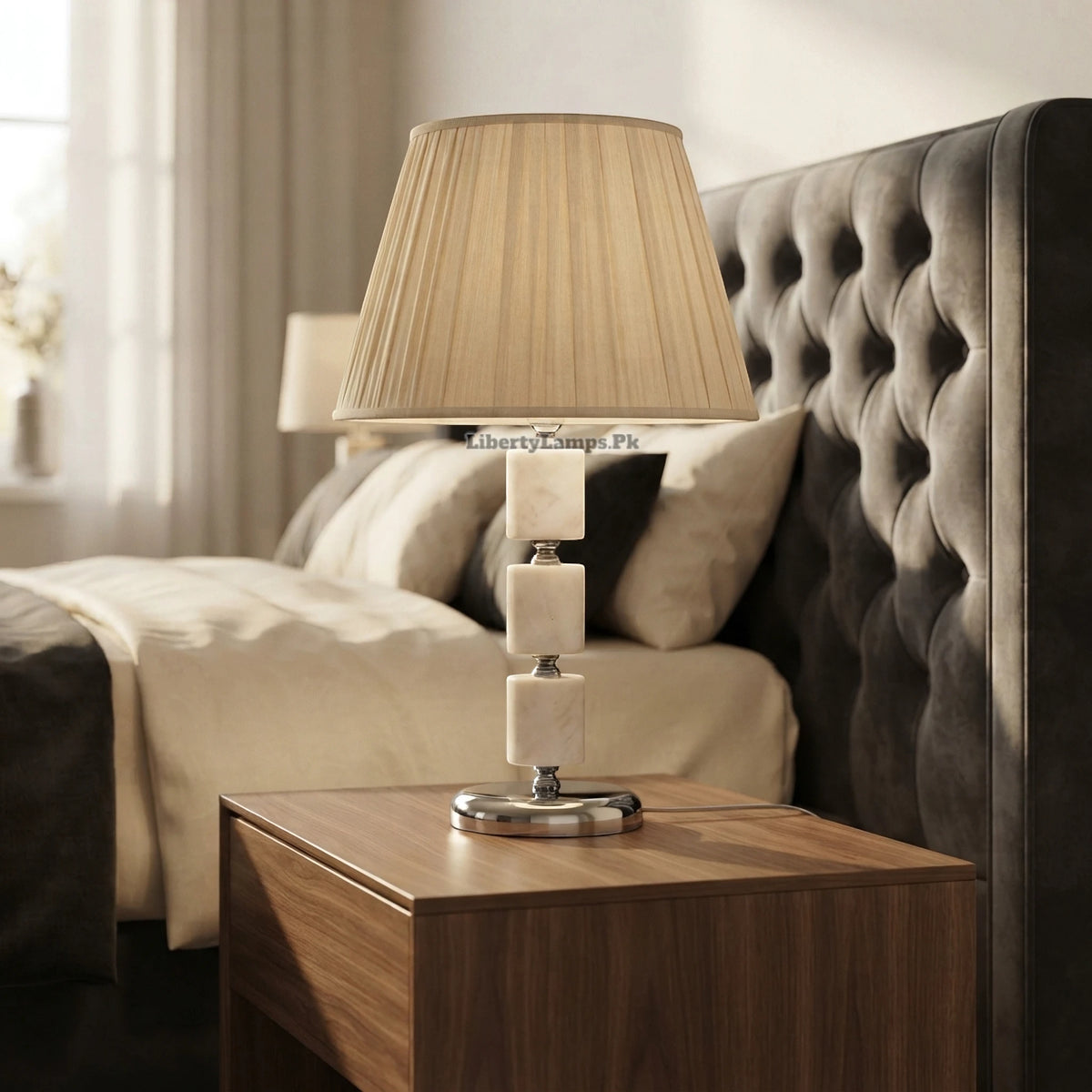 Marble Luxe – Elegant Marble Table Lamp Pair