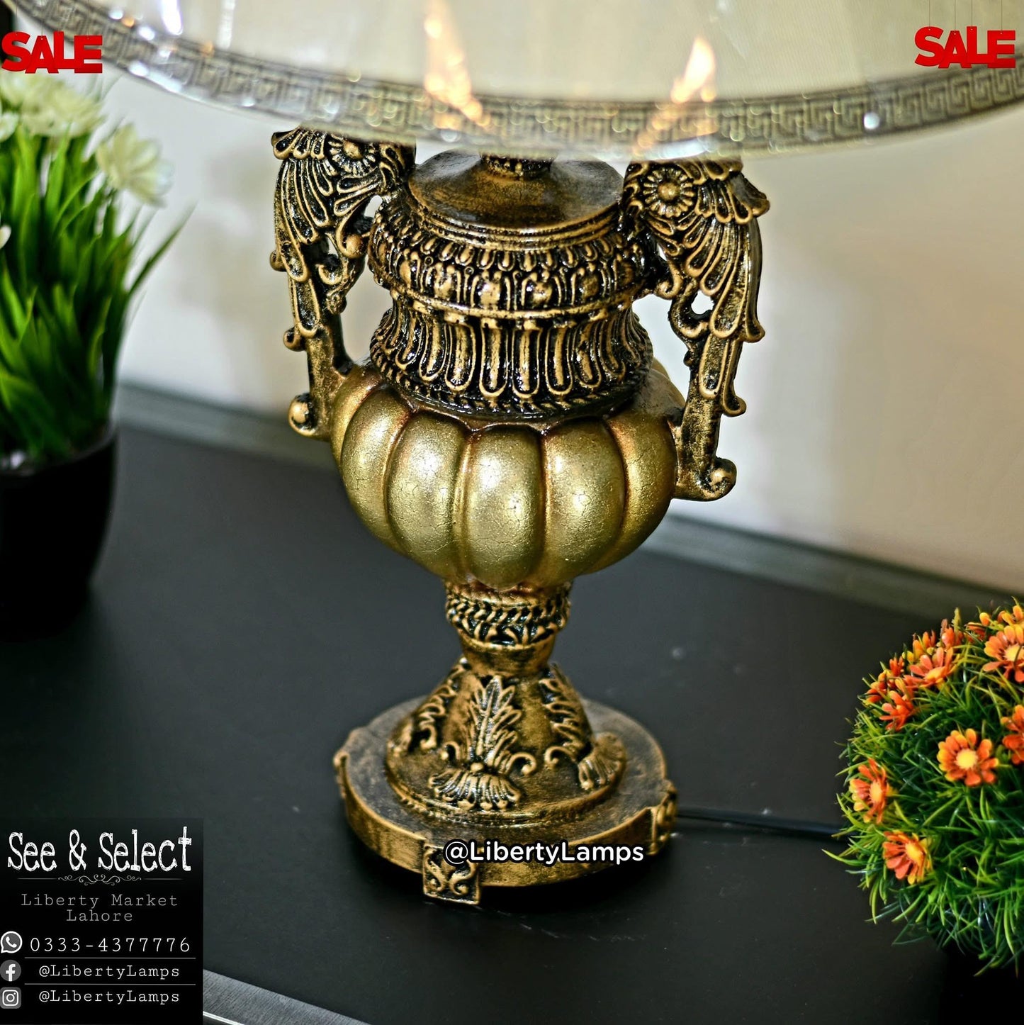 Rugged & Unbreakable Polyresin Z Lamp (Pair)