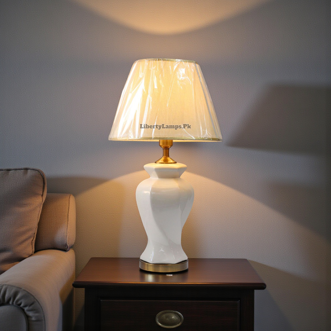 Ivory Twist – Off-White Twisted Ceramic Table Lamps (Pair)