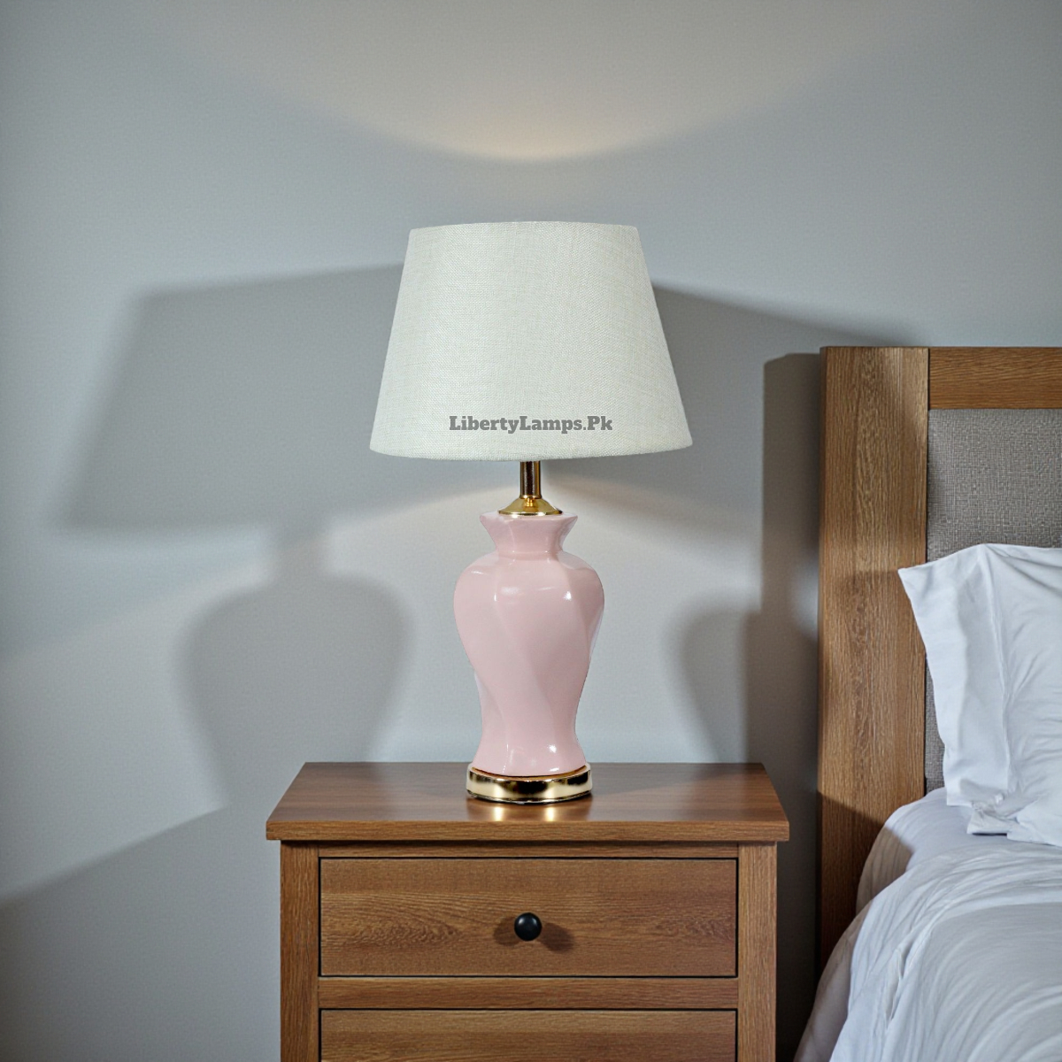 Blush Twist – Pink Twisted Ceramic Table Lamps (Pair)