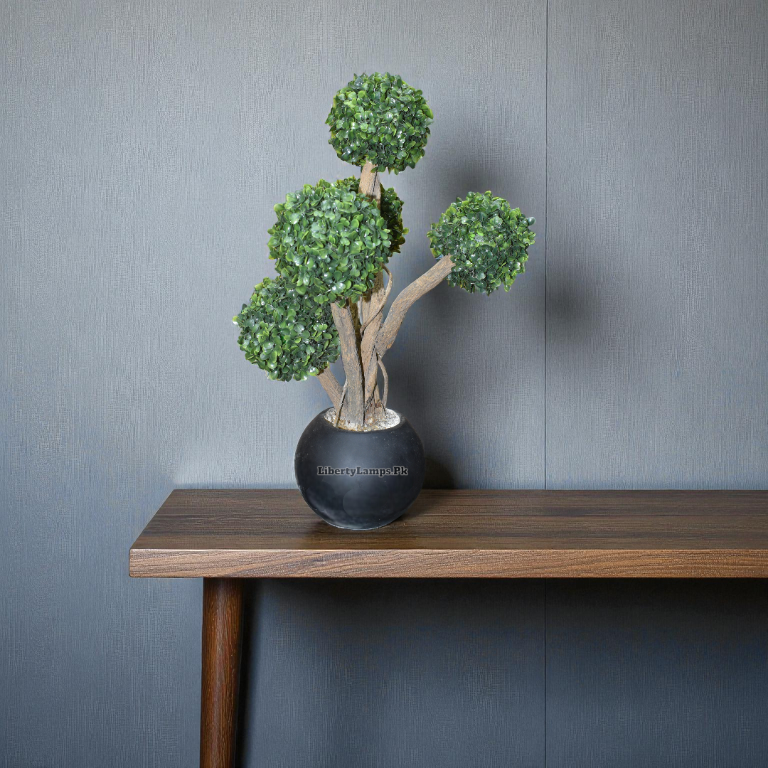 Verdant Glow – 4 Mushroom Ball Artificial Plant (Single)