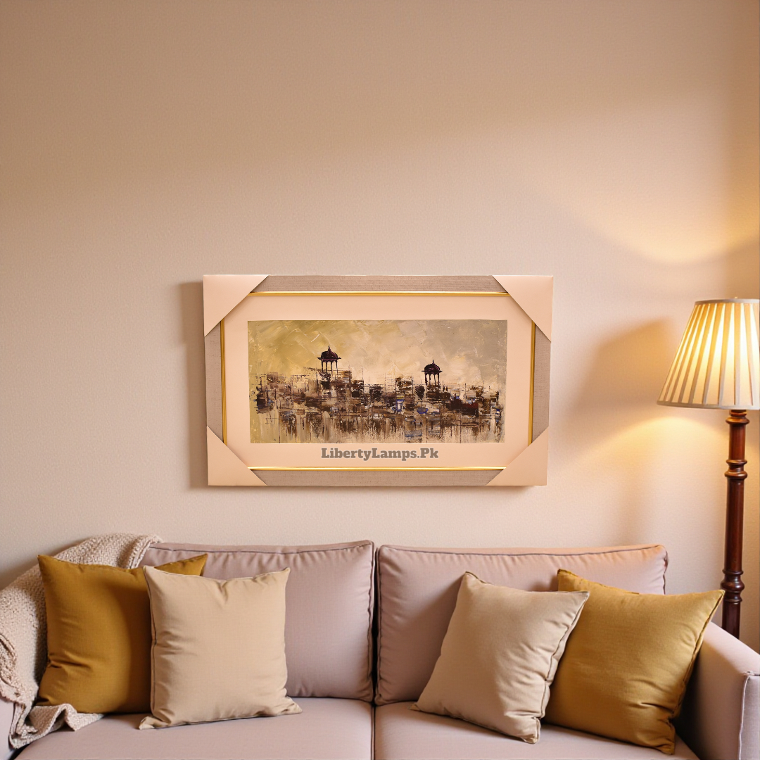 Old City Oil Painting on Canvas (Single)