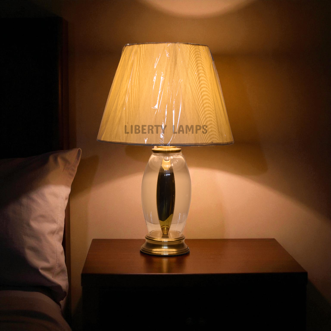 Luminous Grace Glass Table Lamp (Pair)
