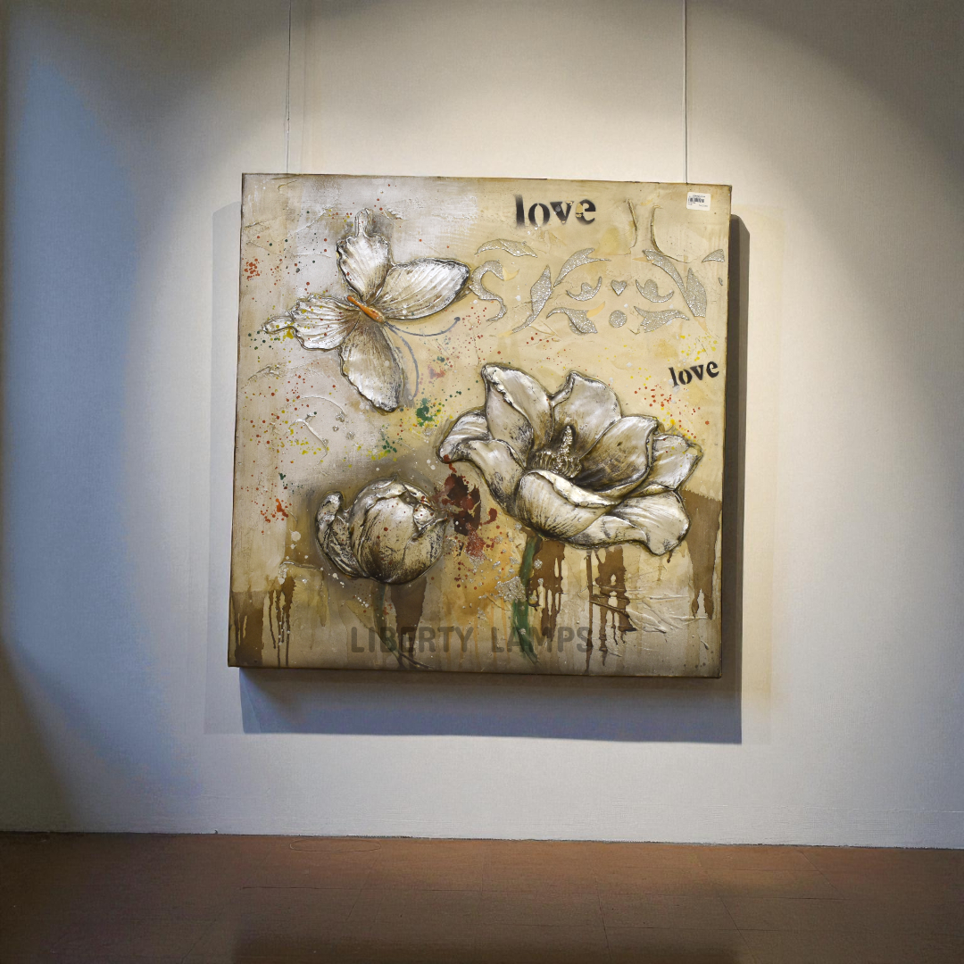 Blossom Dimension 3D Floral Painting on Canvas (Single)