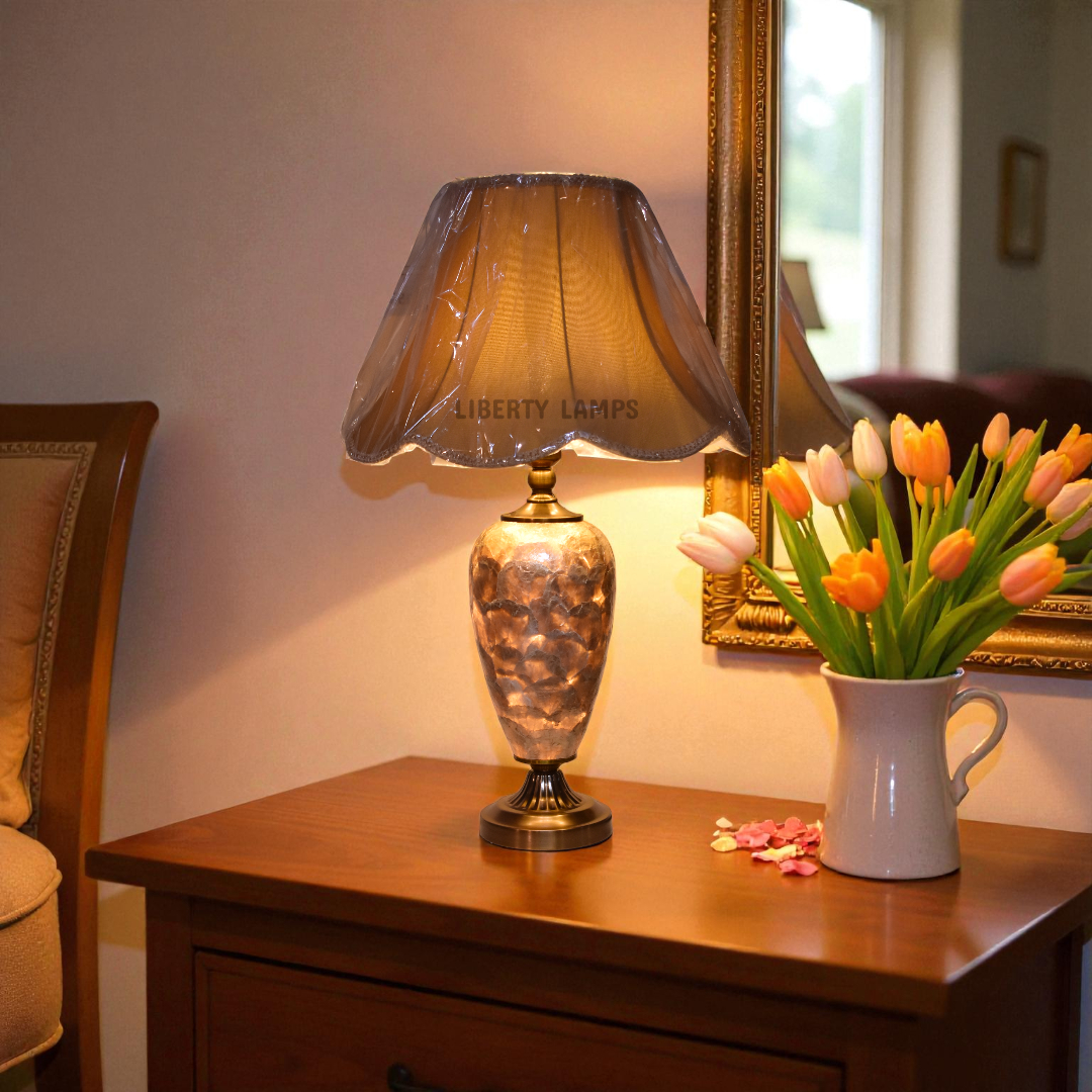 Mother of Pearl Double Light Table Lamp (Pair)