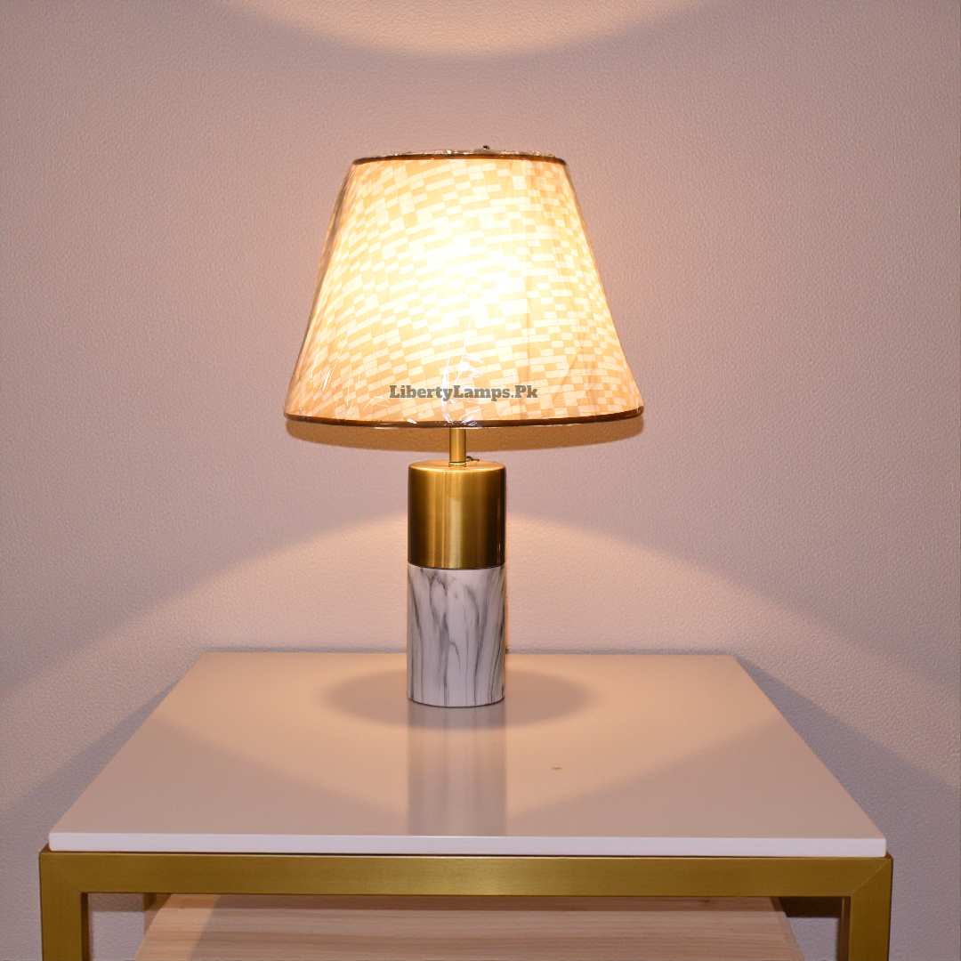 Regal Essence – Metal & Marble Table Lamp (Pair)