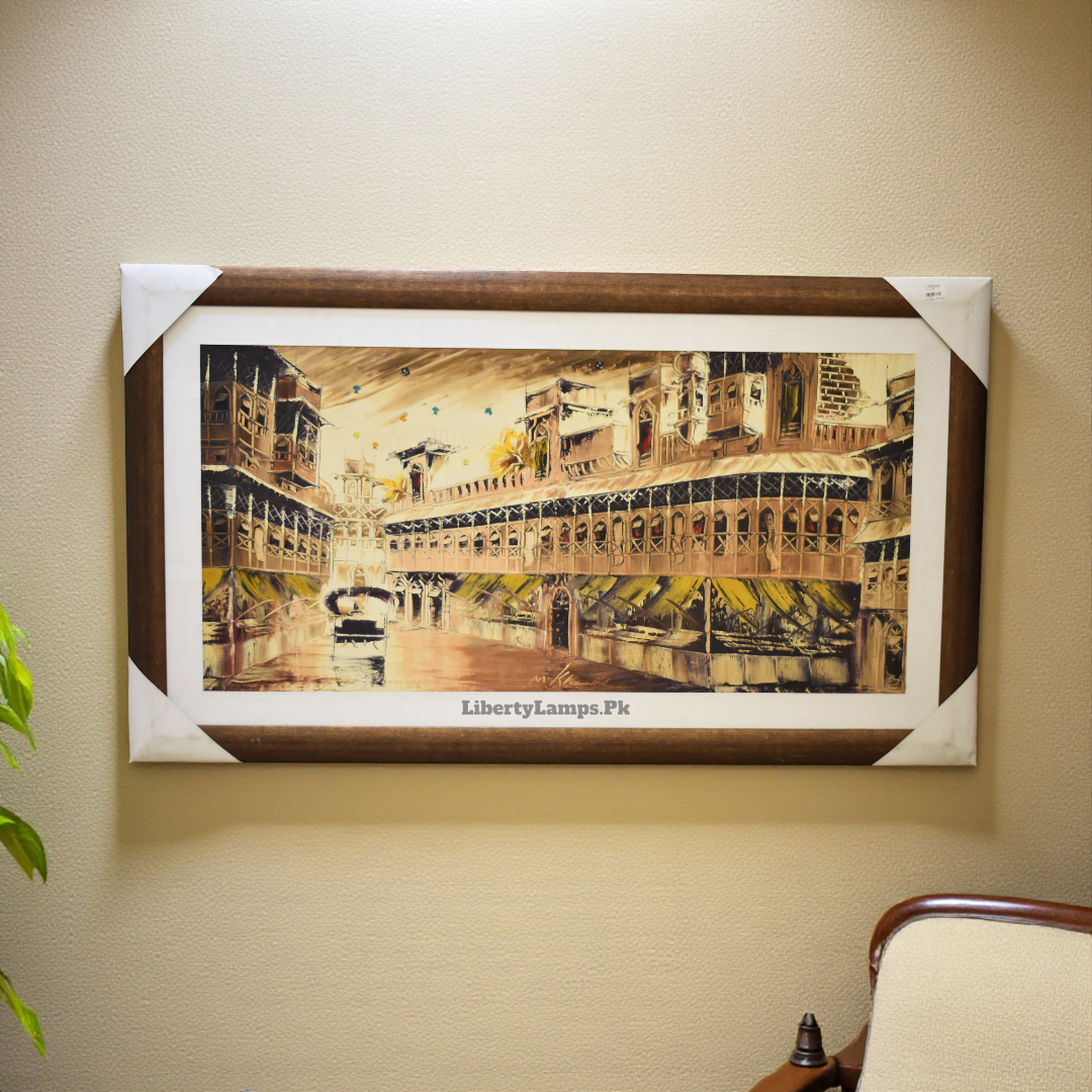 Old City Oil Painting on Canvas (Single)