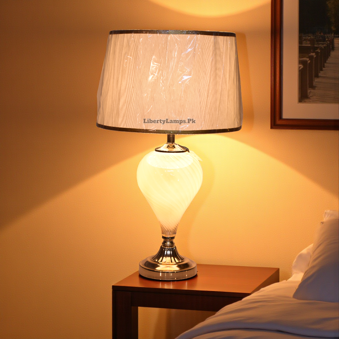 Milky Glass Table Lamp (Pair)
