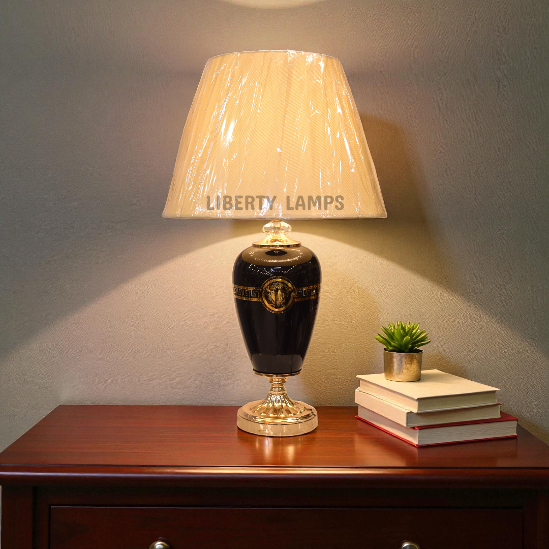 Printed Glow Glass Table Lamp (Pair)