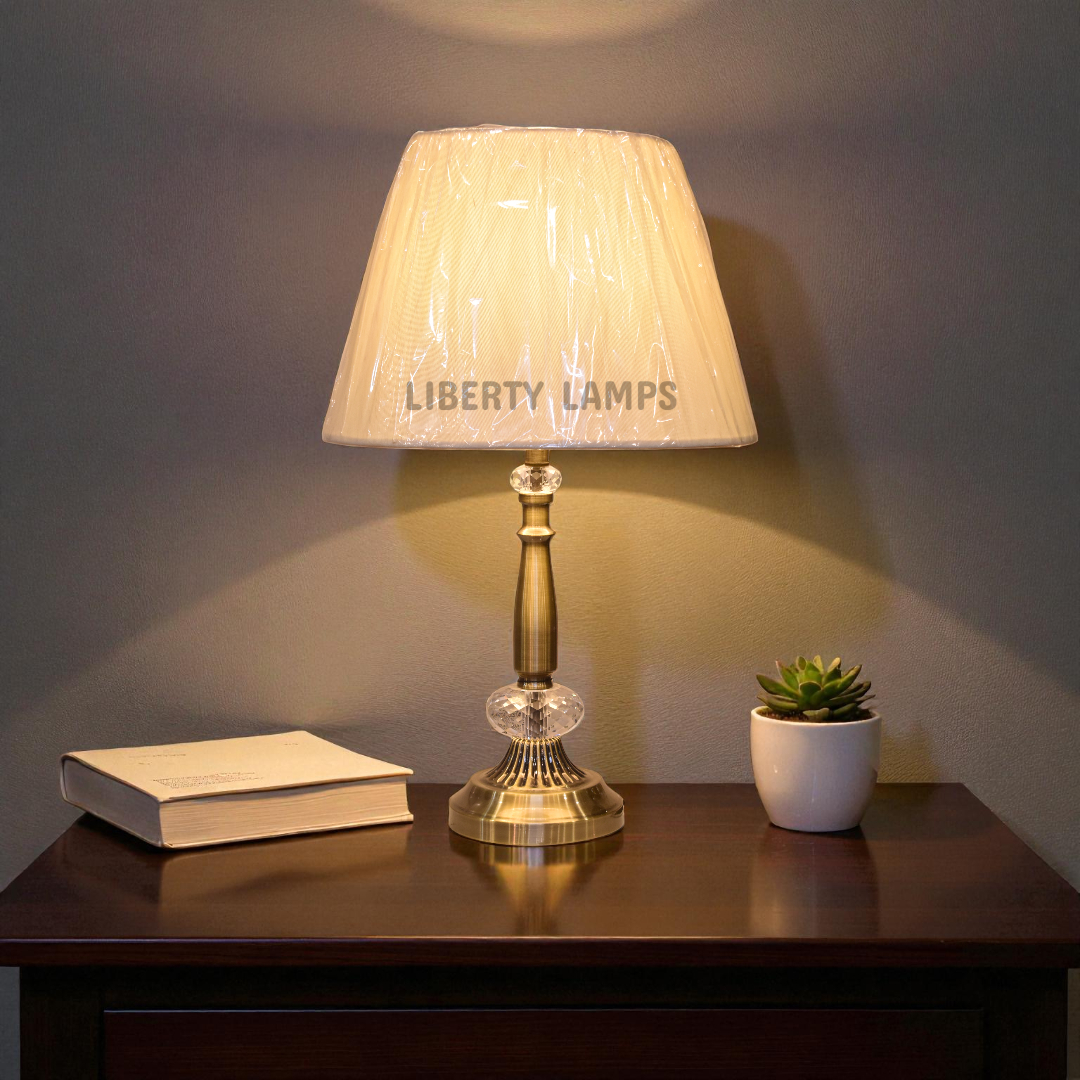 Radiant Crystal Ball Metal Table Lamp (Pair)