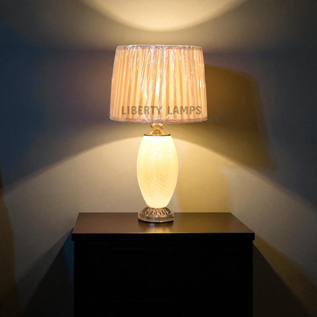 Milky Glow Glass Table Lamp (Pair)