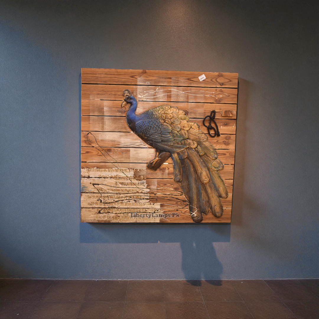 Majestic 3D Peacock Painting on Canvas (Single)