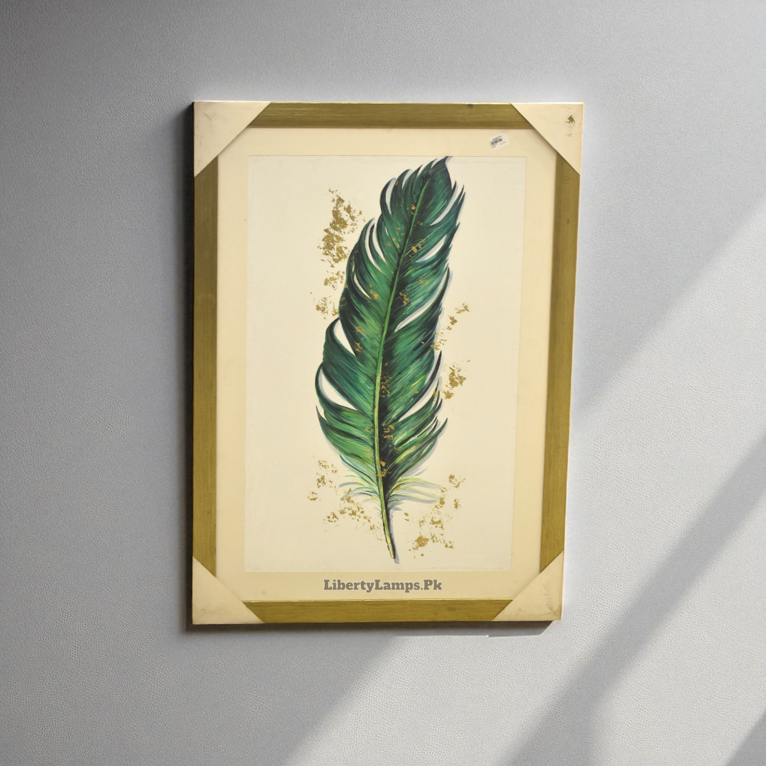 Verdant Harmony Leaf Oil Painting on Canvas (Single)