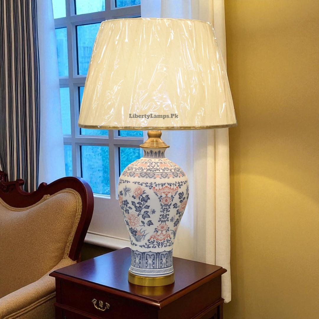Blue Pottery Ceramic Elegance Table Lamp (Pair)