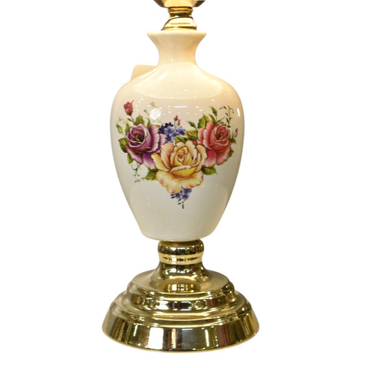 Amber Mist Printed Glass Table Lamp (Pair)