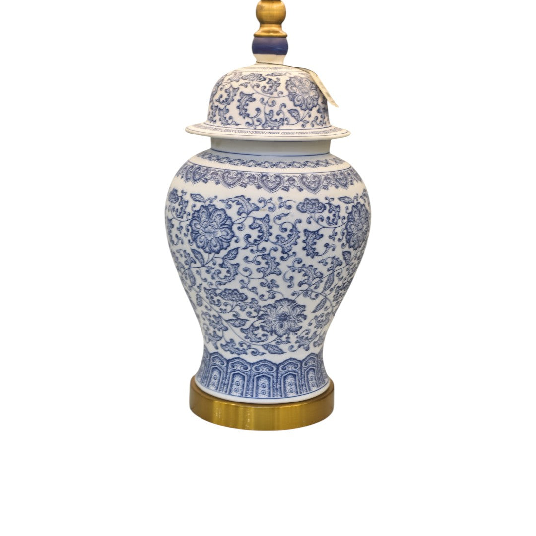 Royal Indigo Blue Pottery Ceramic Table Lamp (Pair)