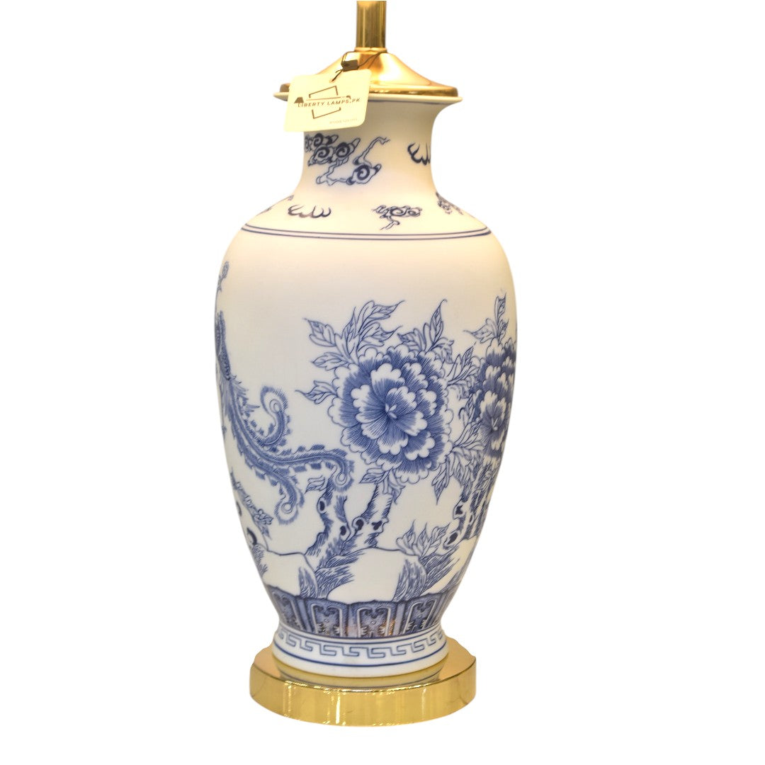 Azure Heritage Blue Pottery Ceramic Table Lamp (Pair)