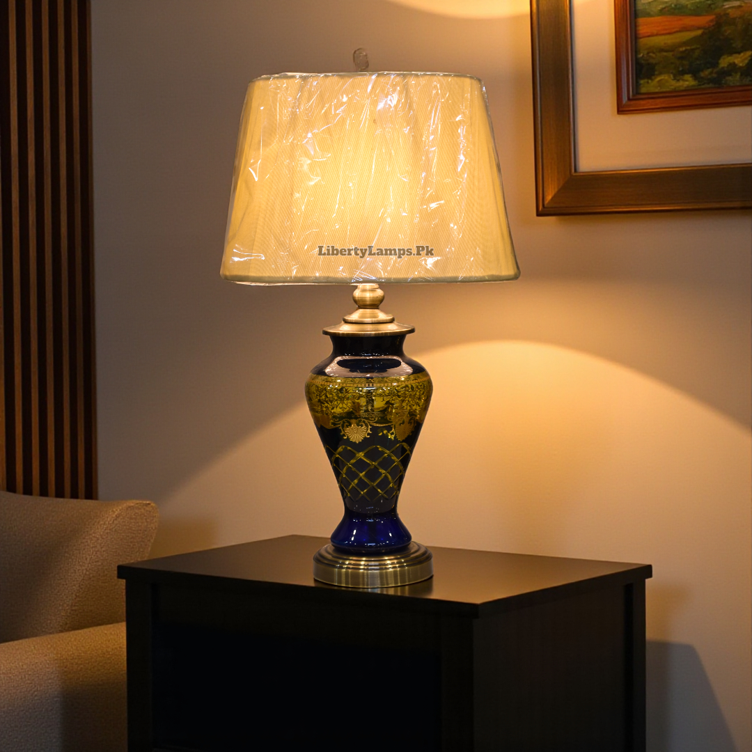 Handmade Printed Glass Lamp (Pair) – Artistic Glow Elegance ✨🪔