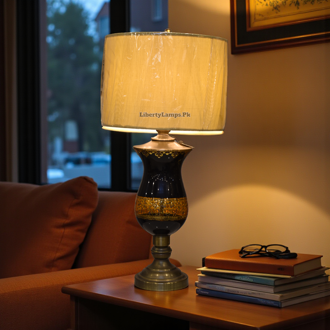Aurora Print Glass Table Lamp (Pair)