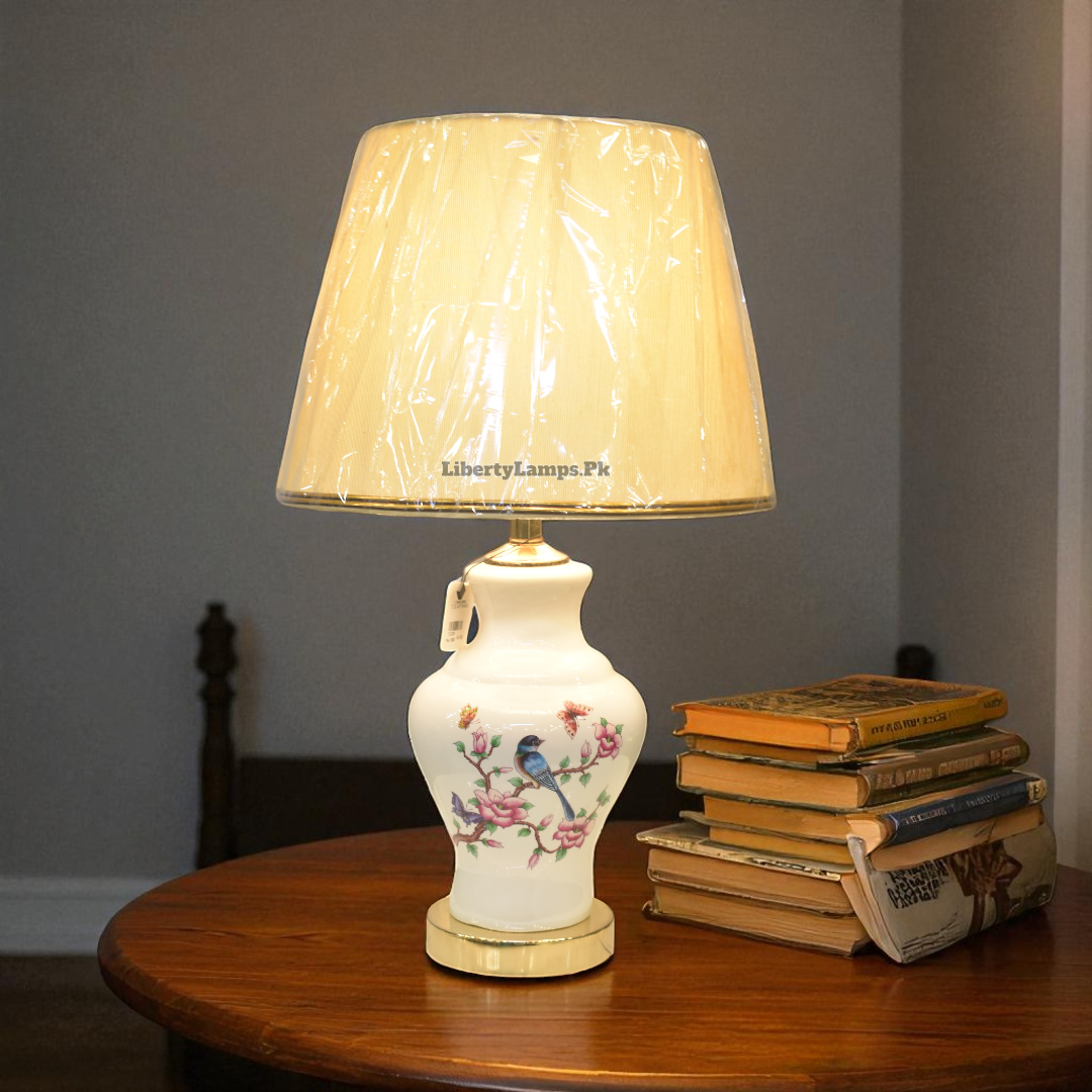 Ivory Grace White Ceramic Table Lamp (Pair)