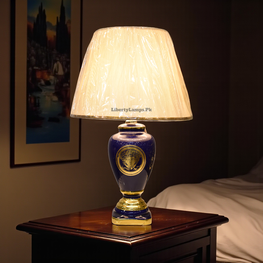 Aurora Bloom Printed Glass Table Lamp (Pair)