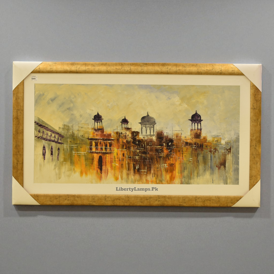 Taj Mahal Majesty Oil Painting on Canvas (Single)