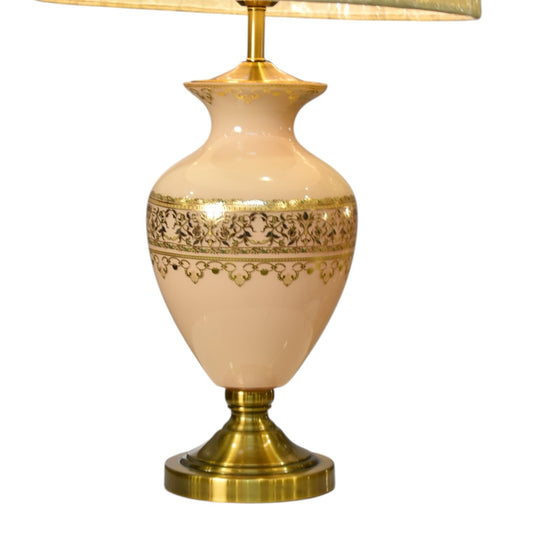 Twilight Bloom Printed Glass Table Lamp (Pair)