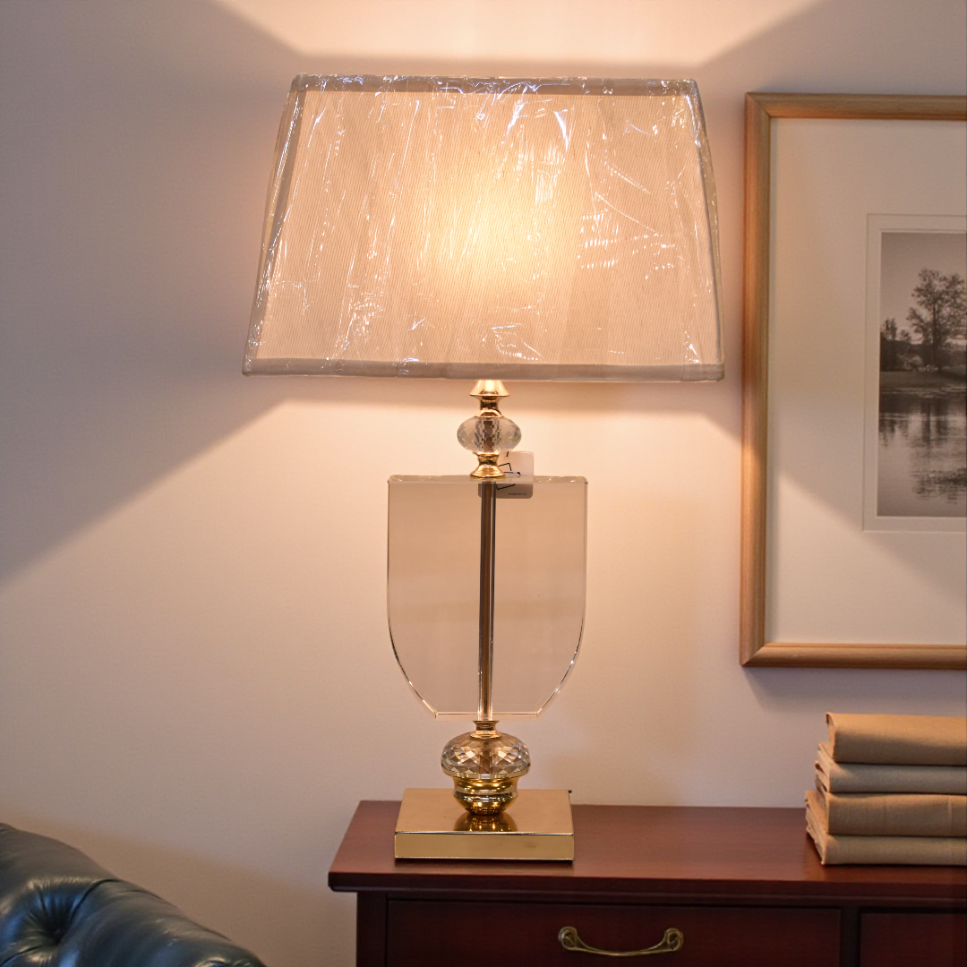 Eternal Glow – Plain Crystal Table Lamp (Pair)