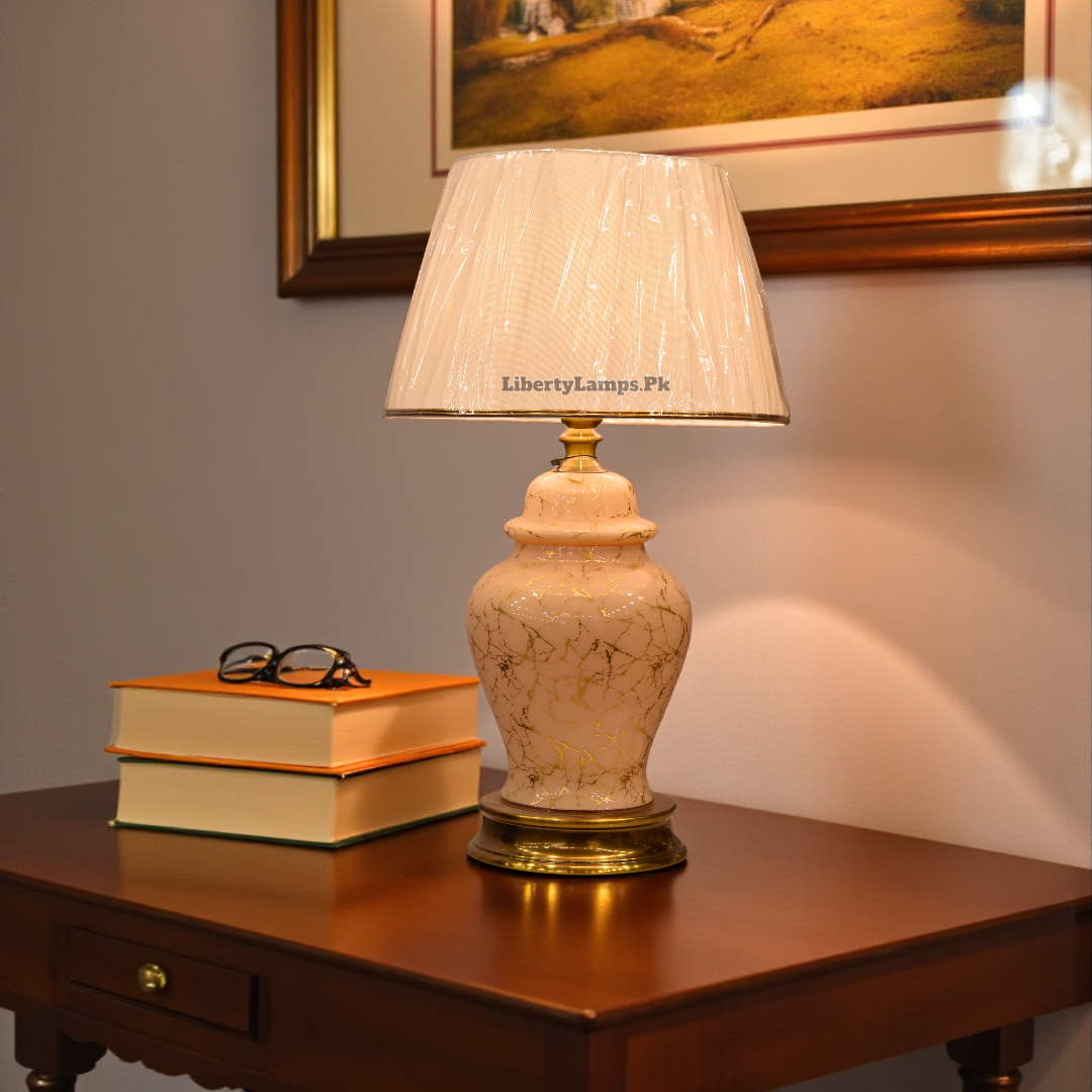 Printed Glass Table Lamp (Pair)