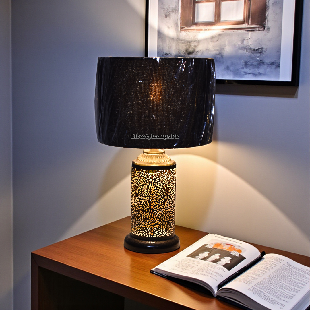 Double Light Metal Laser Cut Table Lamp (Pair)