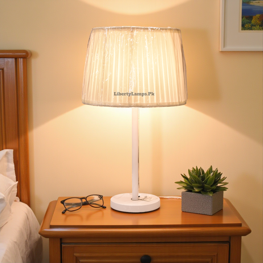White Metal Rod Table Lamp (Pair)