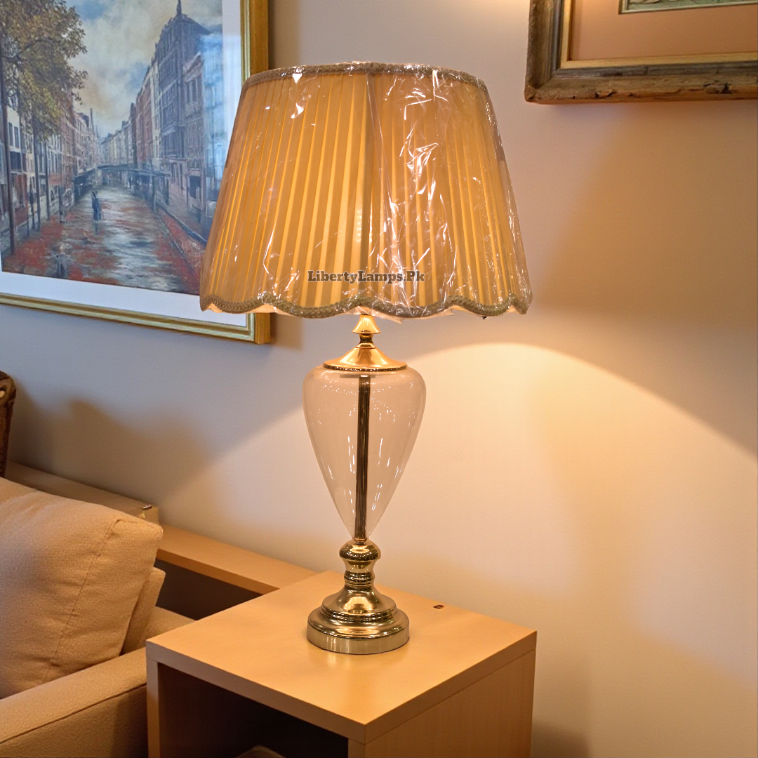 Crystal Glow – Glass Table Lamp (Pair)