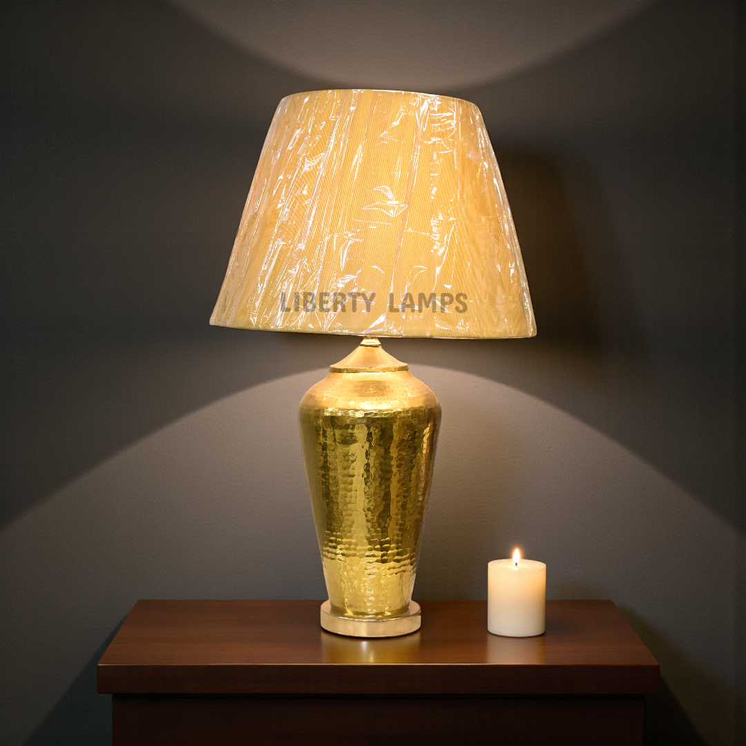 Golden Brass Table Lamp (Pair)