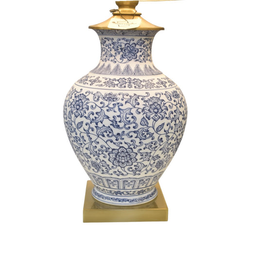 Azure Elegance Blue Pottery Ceramic Table Lamp (Pair)