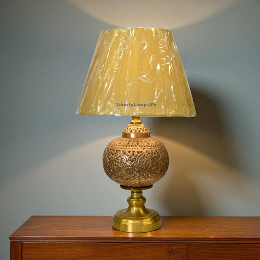Royal Glow Brass Table Lamp (Pair)