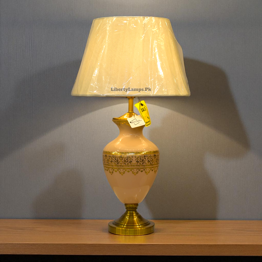 Elegant Printed Glass Table Lamp (Pair)