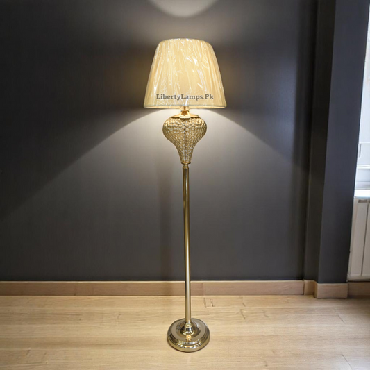 💡 Golden Elegance Glass Floor Lamp (Single) 💡