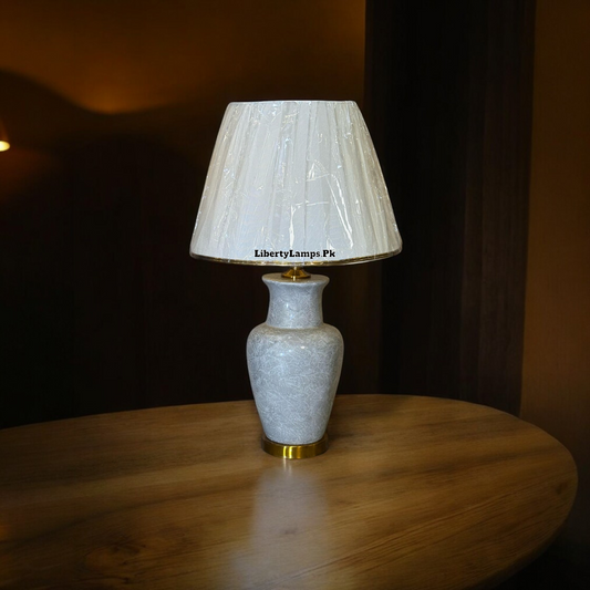 Elegant 27-Inch Textured White Ceramic Table Lamp (Pair) 💡✨