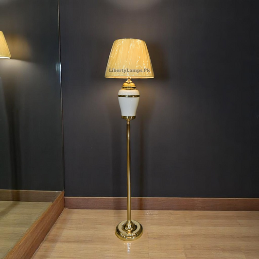 💡 Porcelain White Candy & Gold Floor Lamp (Single) 💡